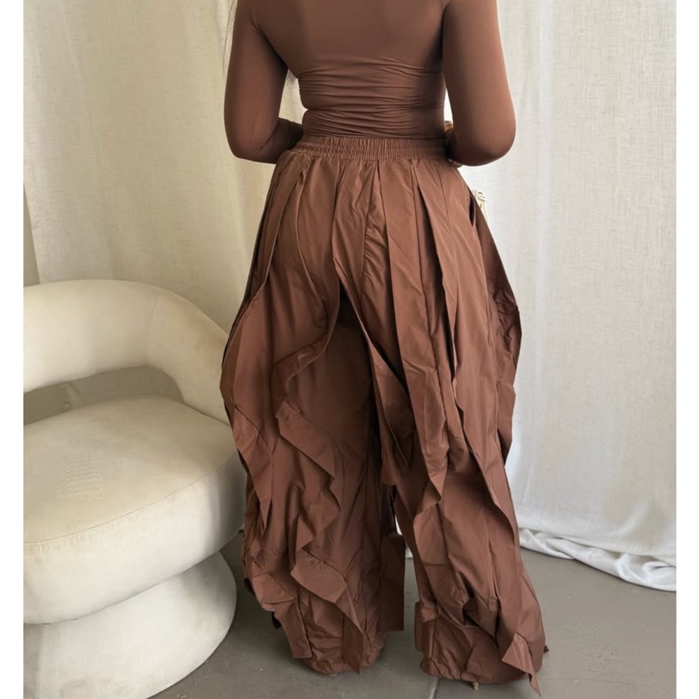 OLIVE GREEN Ruffled Pants - Picture 7 of 13